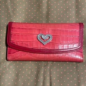 Brighton Red Crocodile-Embossed Wallet